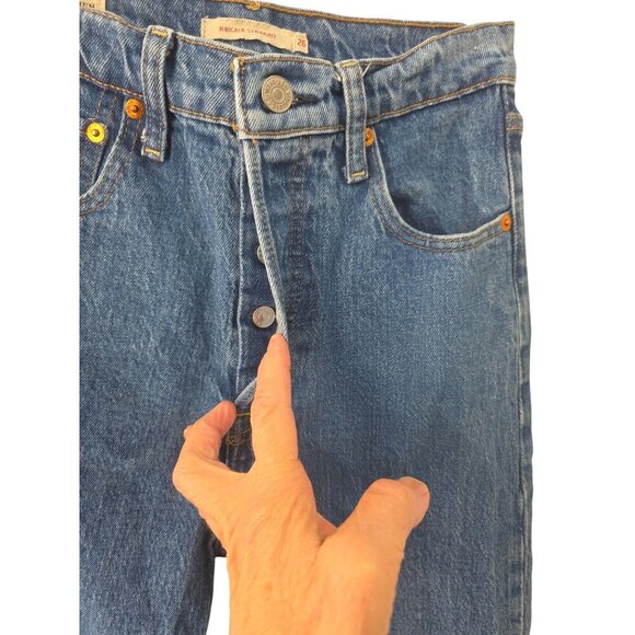 LEvi Premium Jean Women Sz 26 Ribcage Straight Ankle High Rise Reissue Capital E - Picture 5 of 10